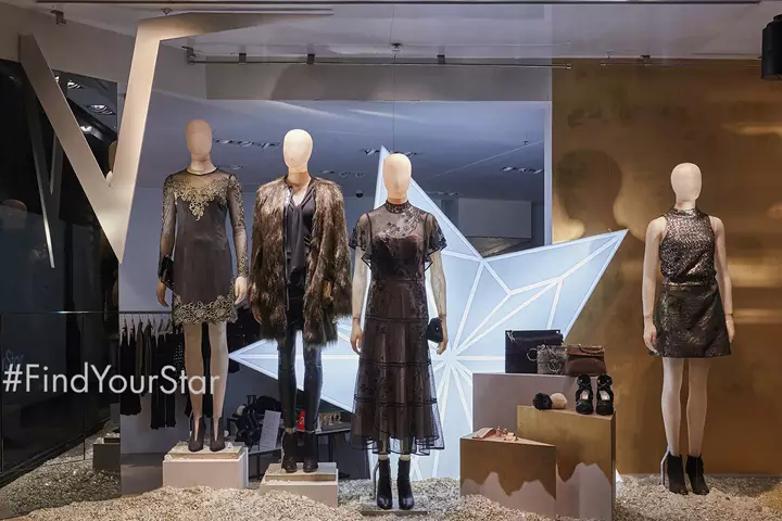 Janelas de Natal de Karen Millen 2016 por StudioXAG, Londres – Reino Unido